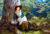 Arthur Hughes Canvas Paintings - Asleep in the Woods